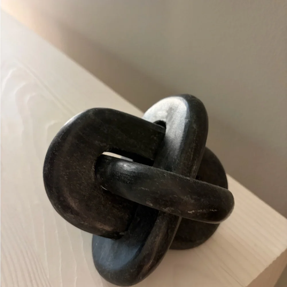 Crate&Barrel Charcoal Knot Stone Accent